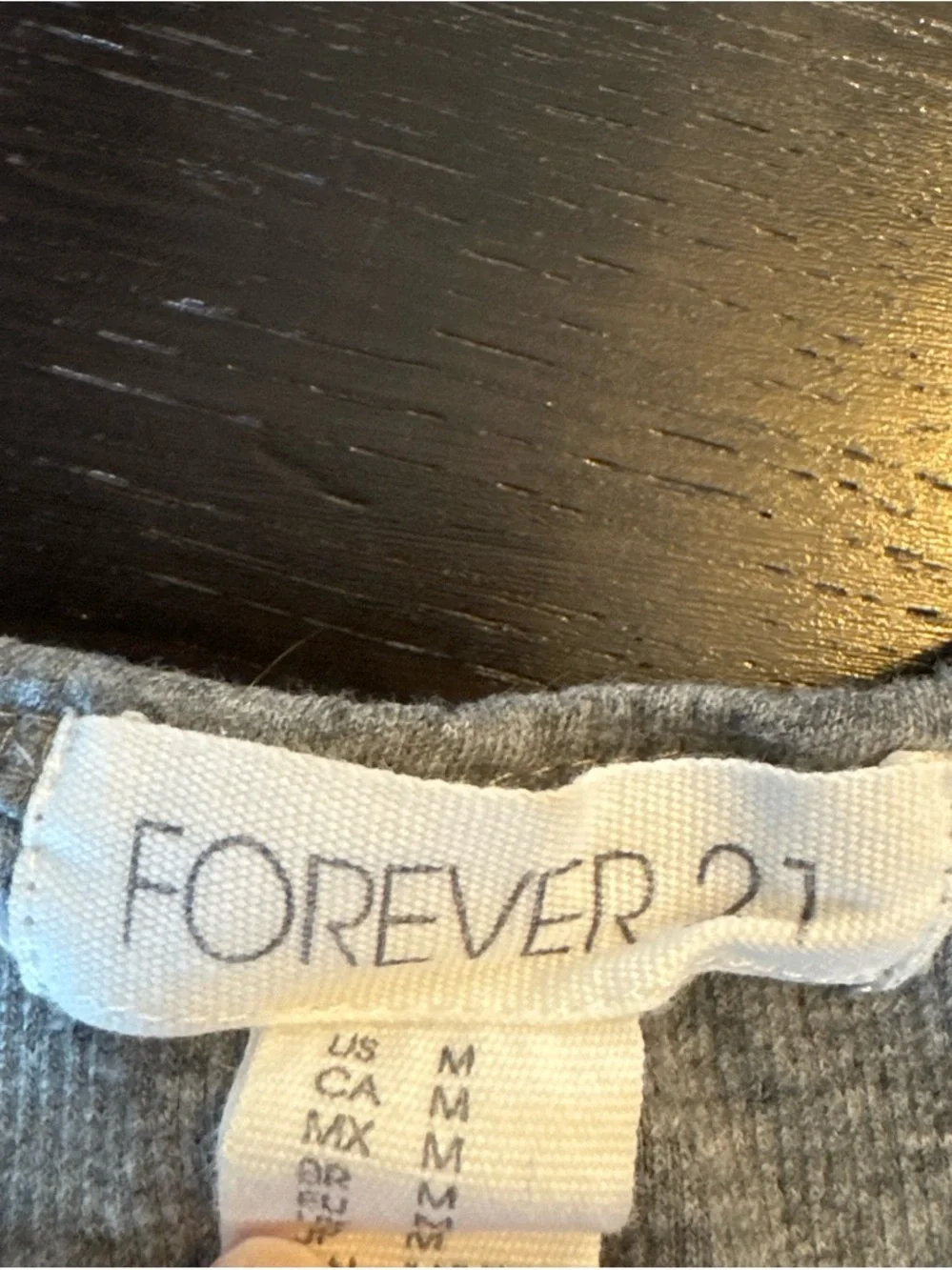 Forever 21 Gray Ribbed Racerback Tank Top - Picture 2 of 3